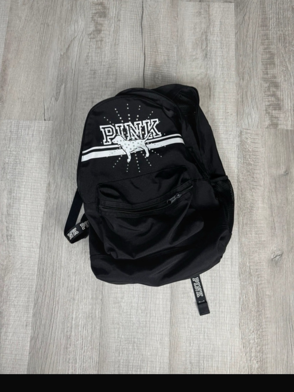 PINK Victoria's Secret Black Backpack with White Logo